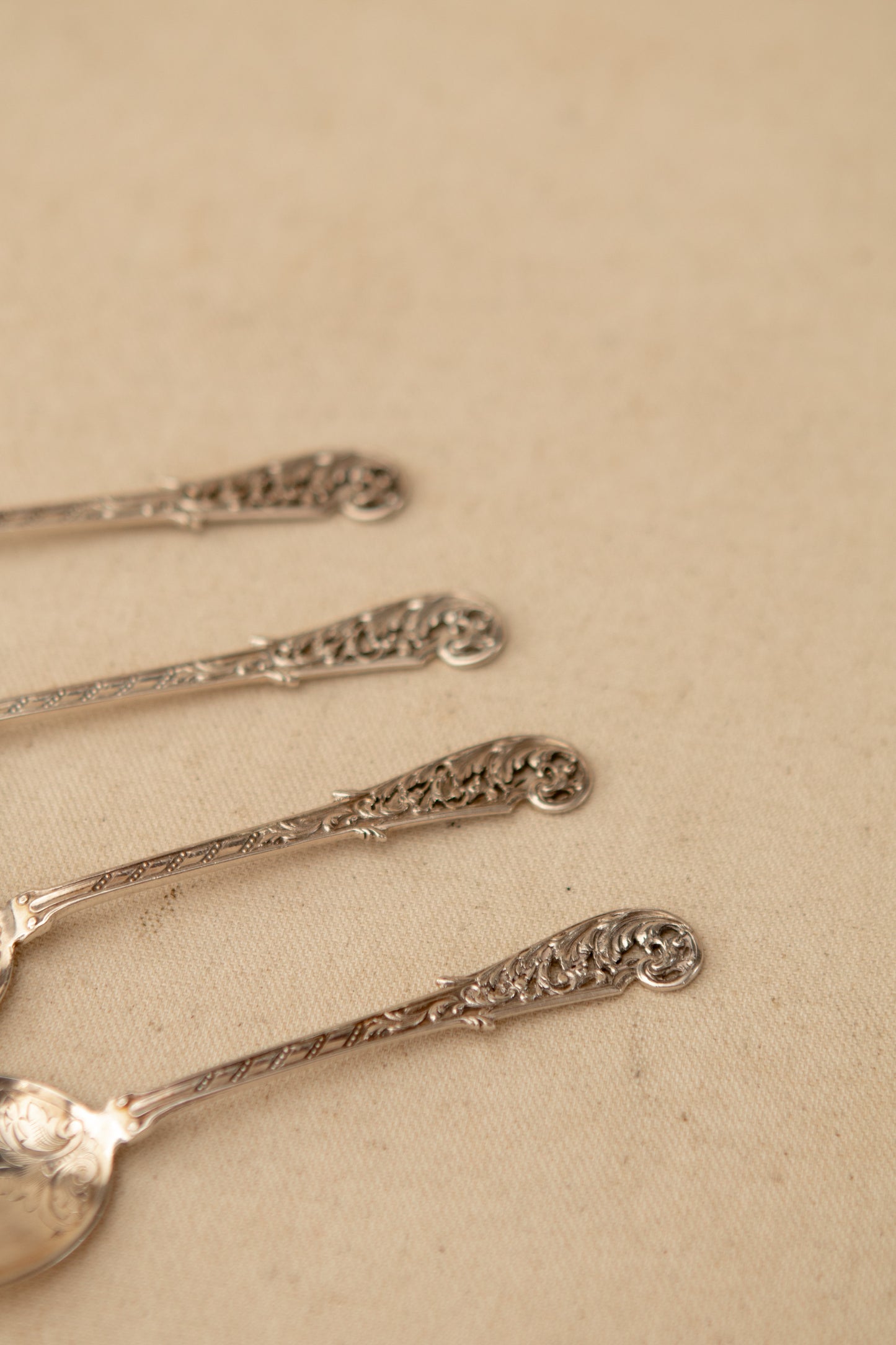 Silver Plated Spoons with Intricate Details