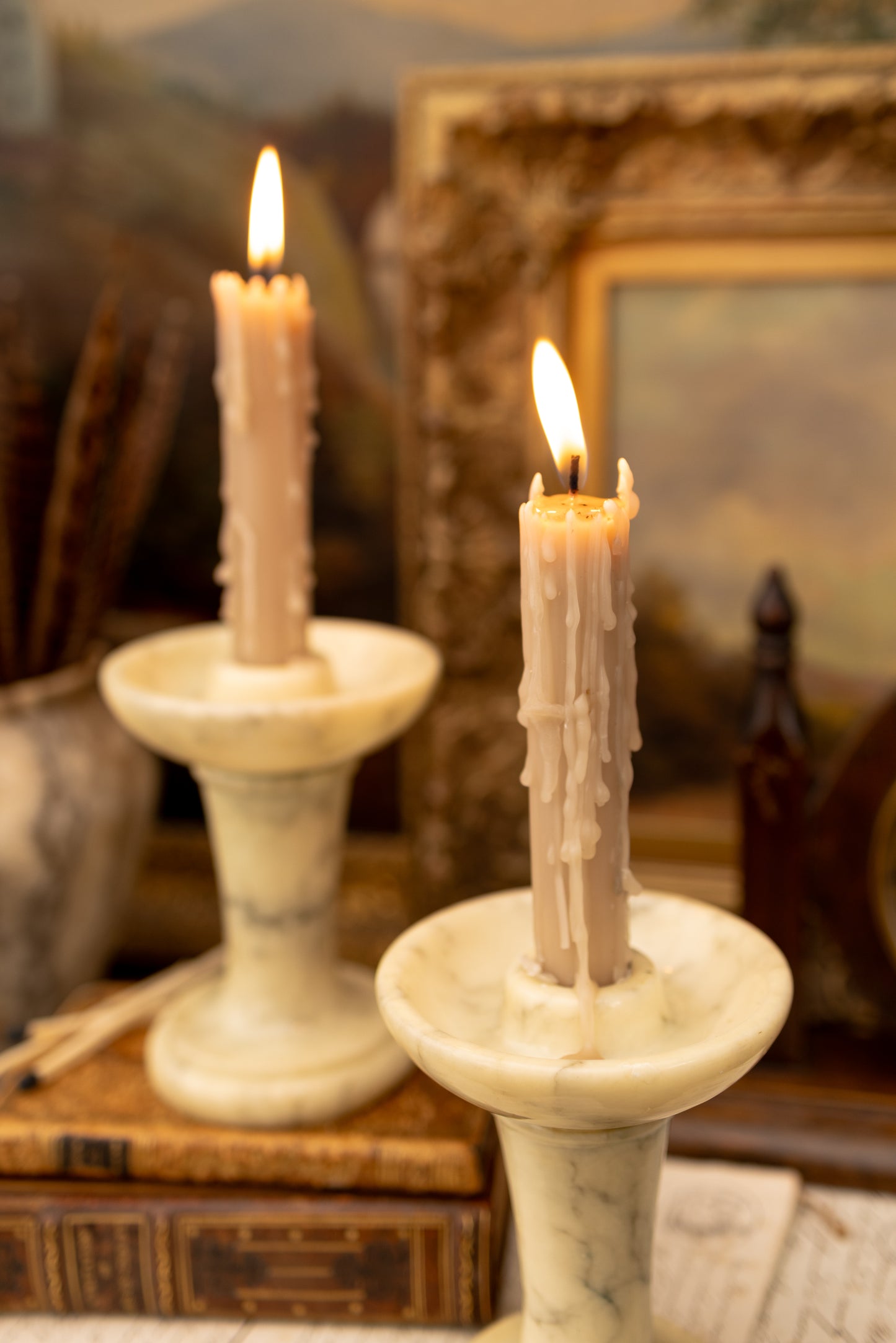 Pair of Alabaster Candlesticks