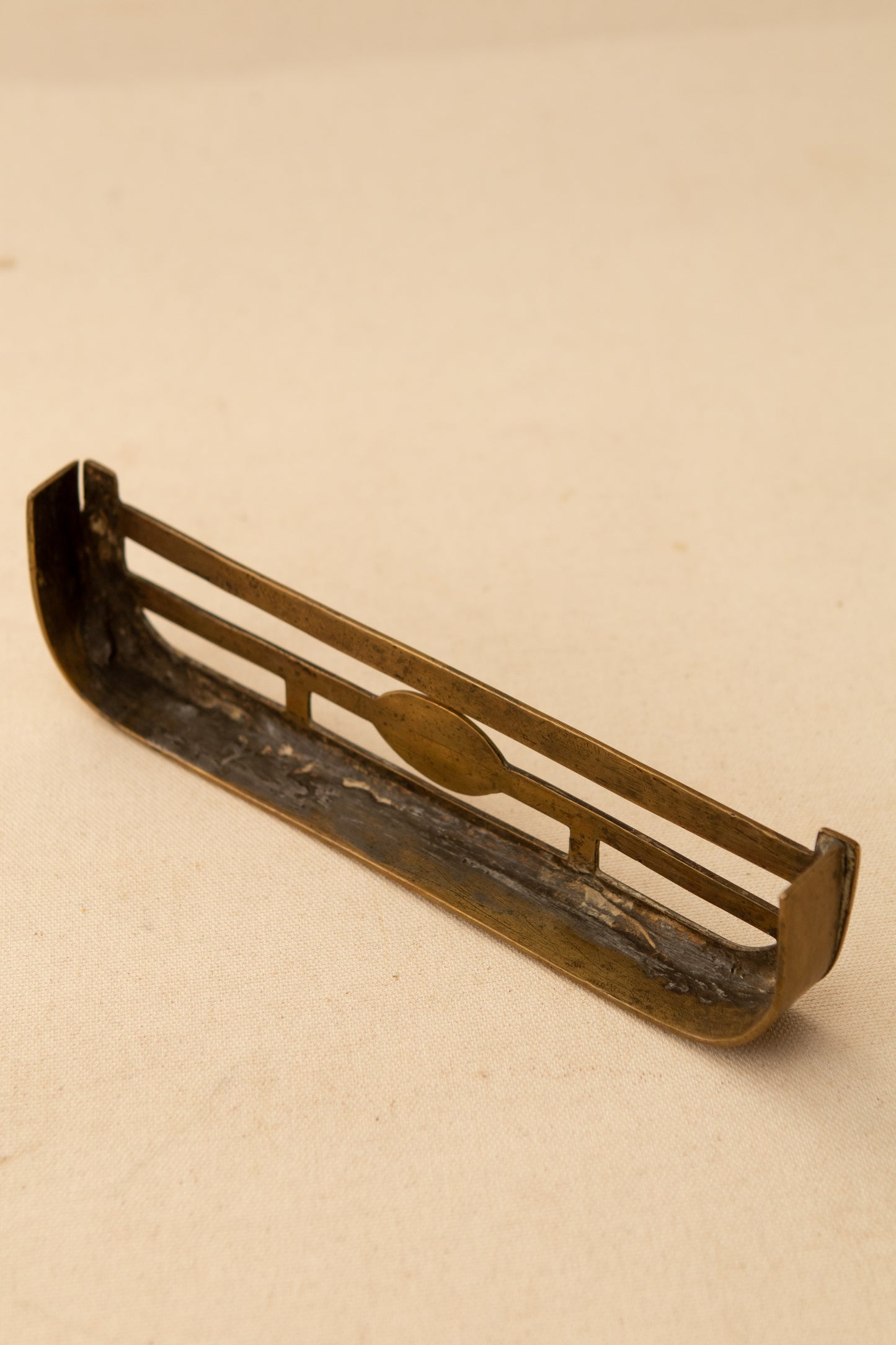 Antique Salesman Sample Brass Fireplace Fender