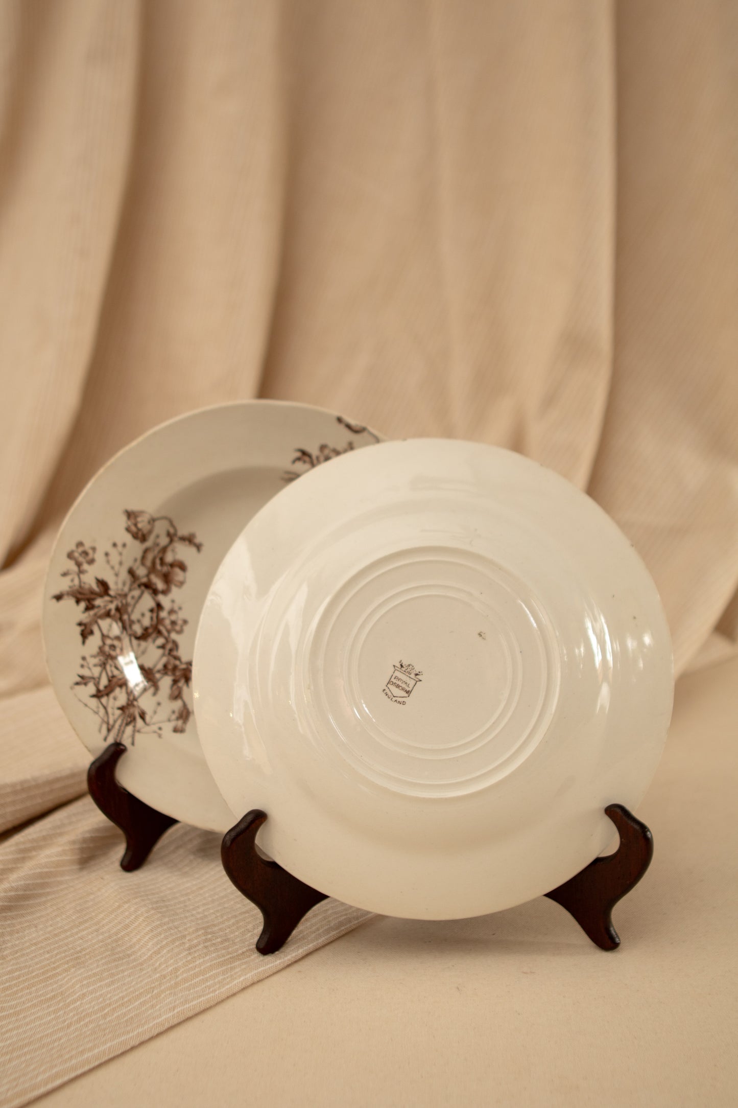 Set of Two Brown Transferware Bowls