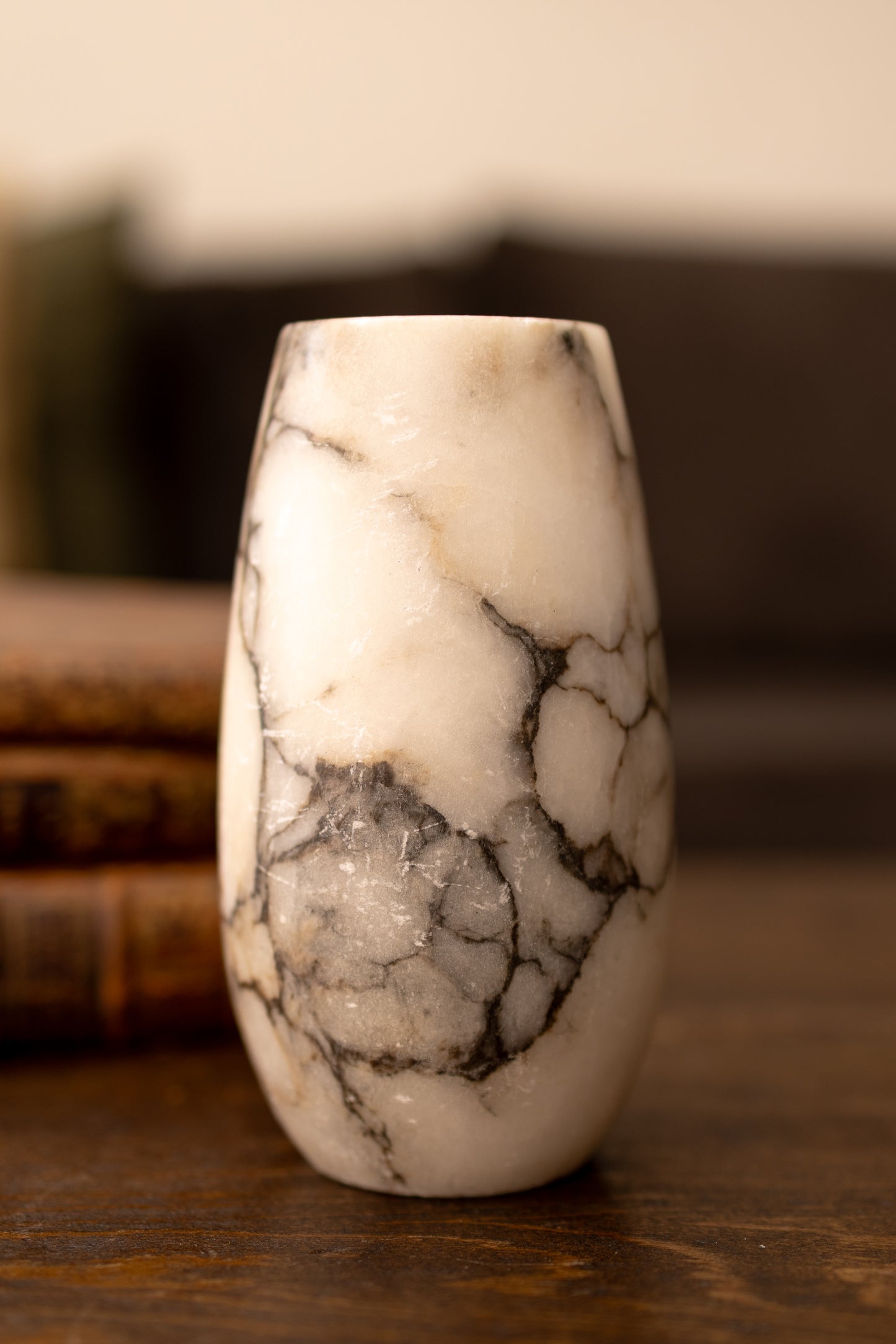 Heavily Veined Alabaster Vase