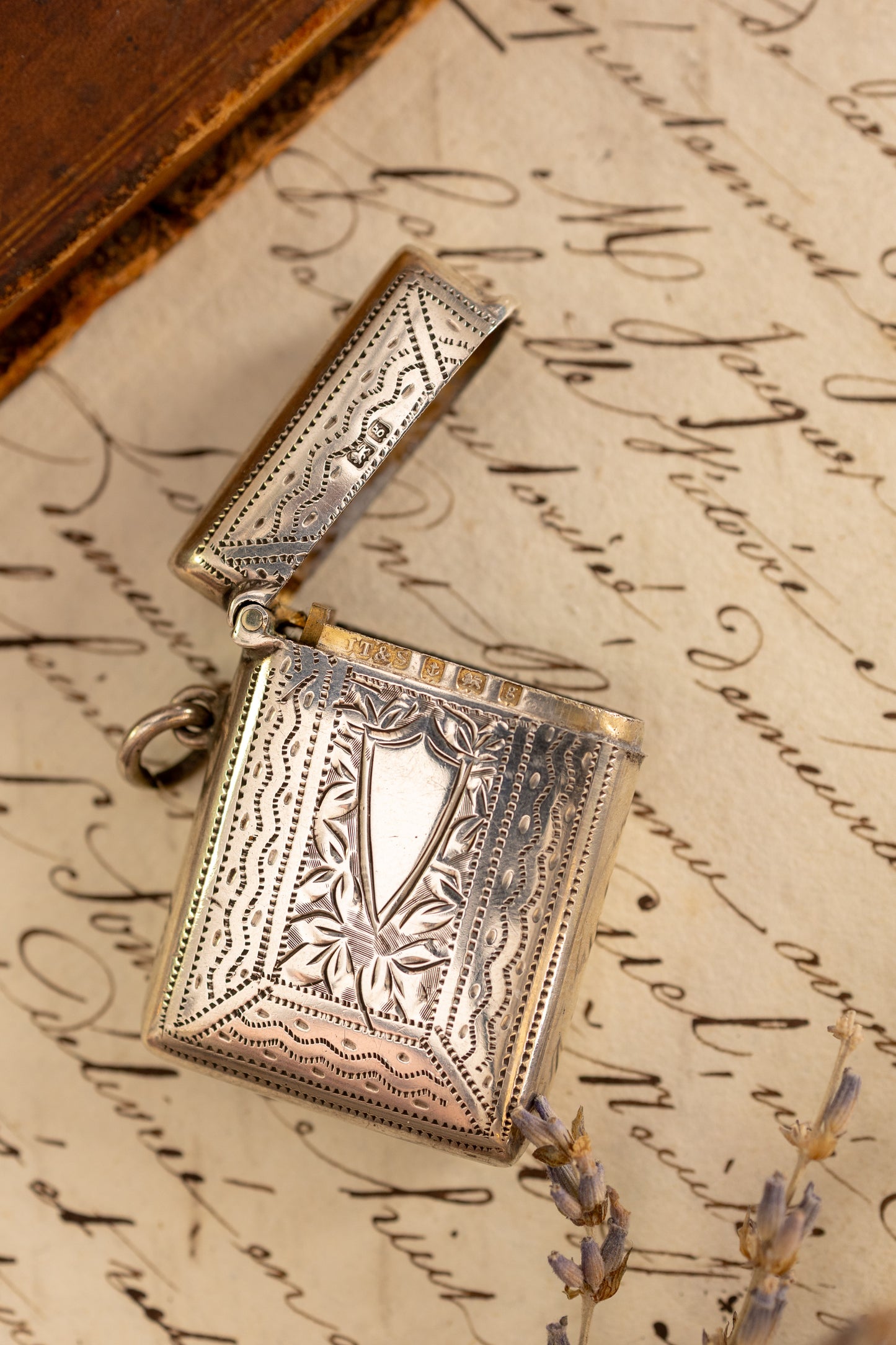 Antique English Silver Match Safe/Vesta Case