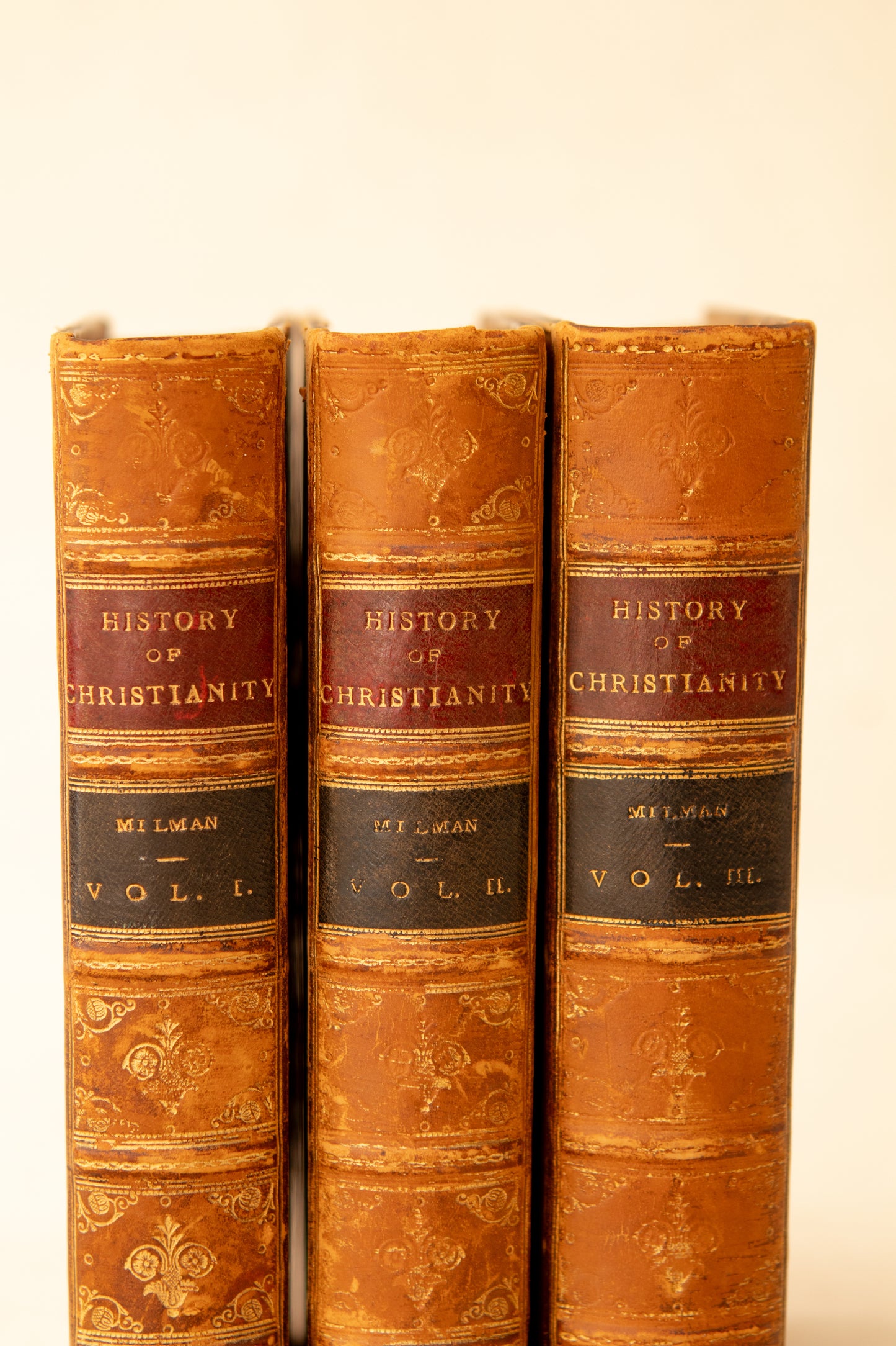 Set of Three Leather-Bound Books – The History of Christianity (1884)
