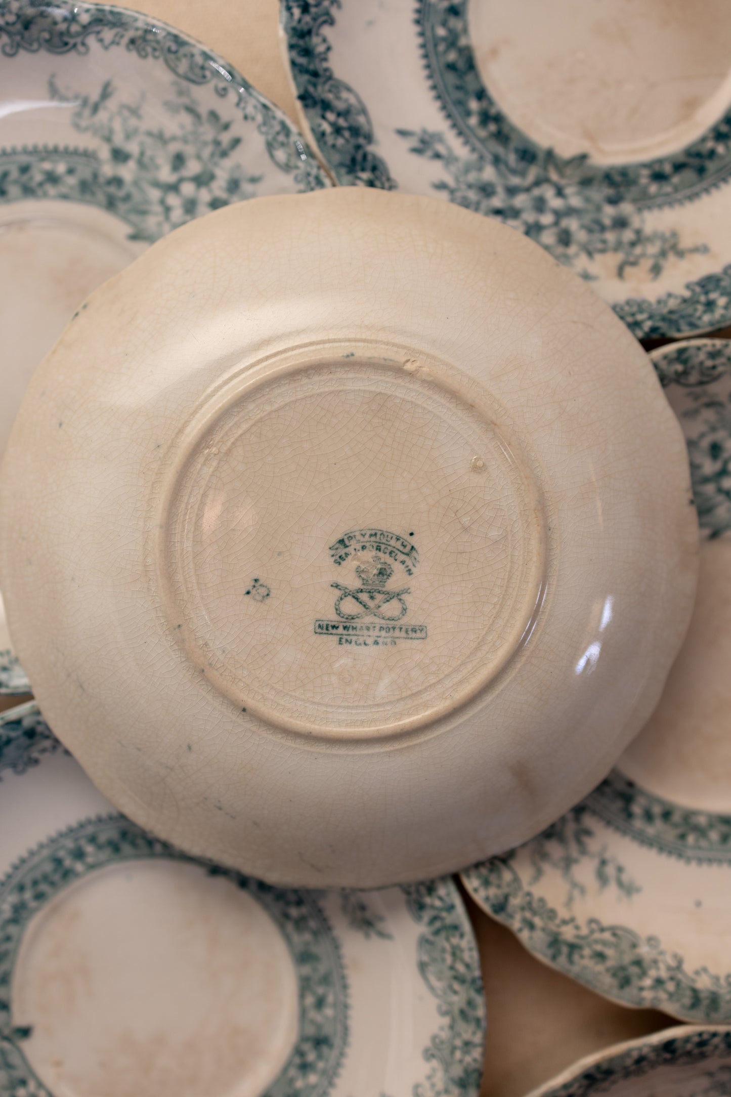 Antique Plymouth Semi-Porcelain Saucers