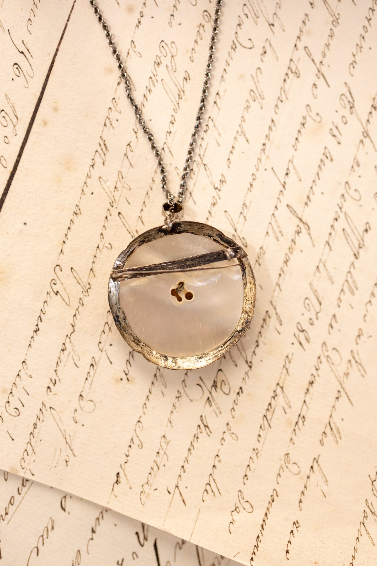 Mother of Pearl Medallion Necklace