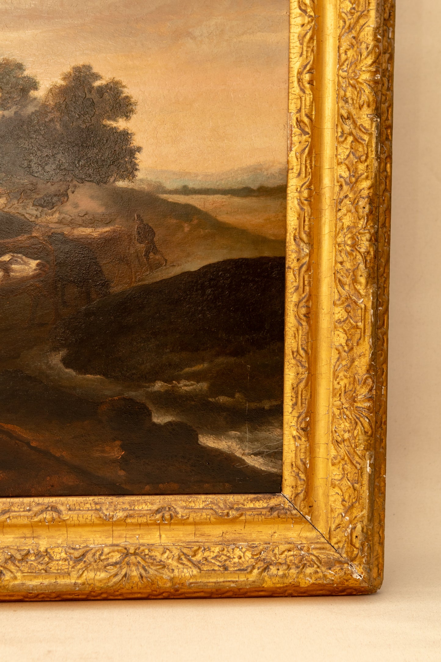 Oil on Board Landscape with Cattle