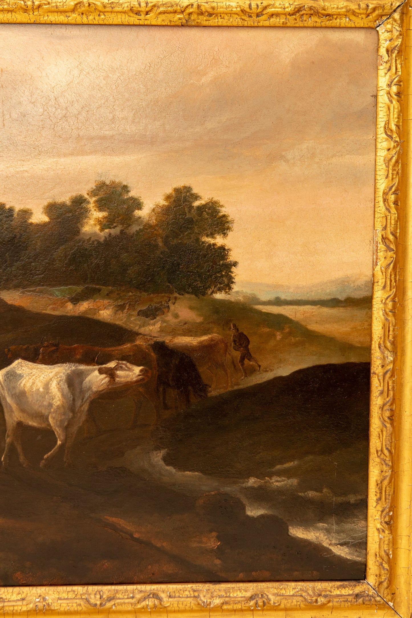 Oil on Board Landscape with Cattle