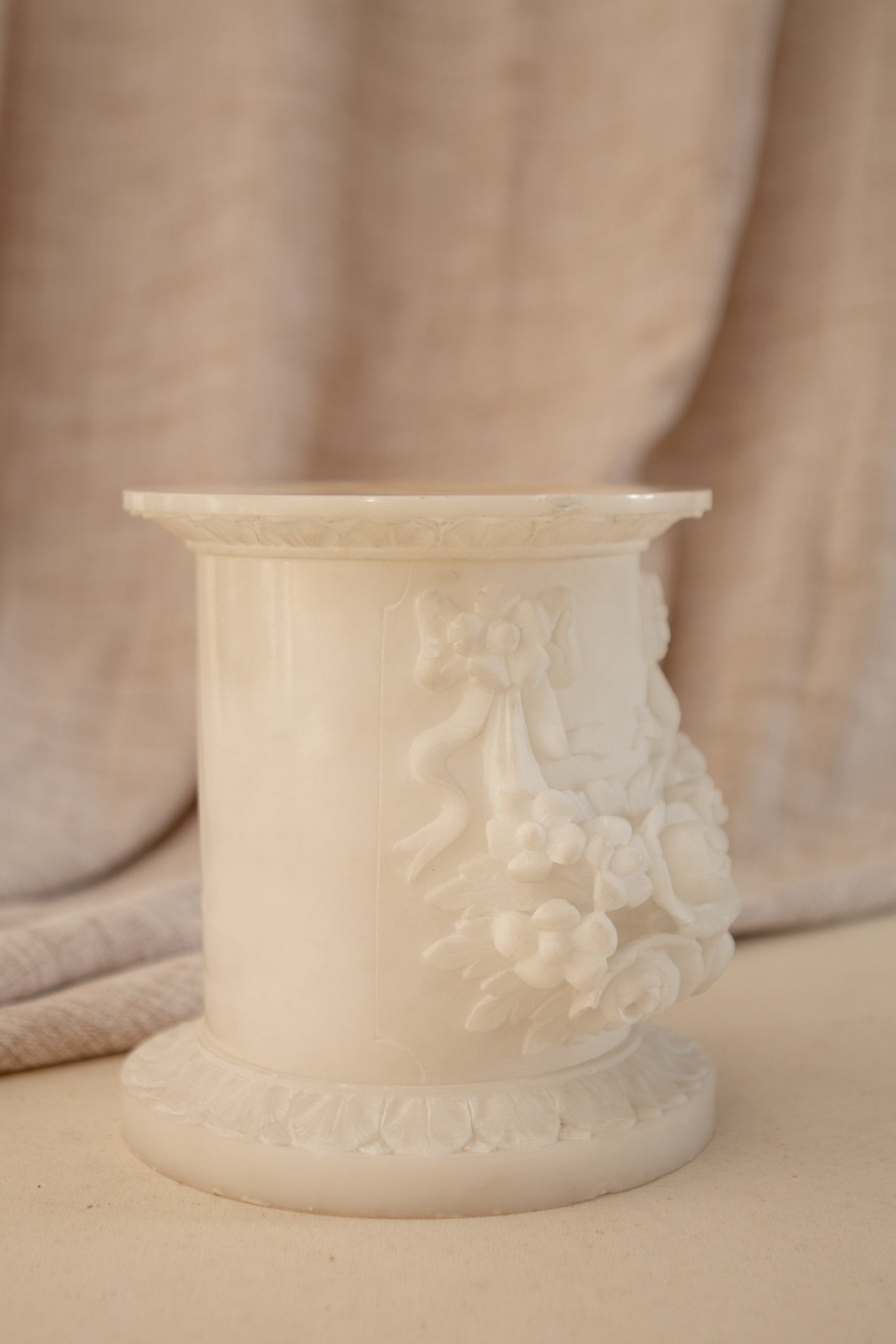 Carved Alabaster Pedestal
