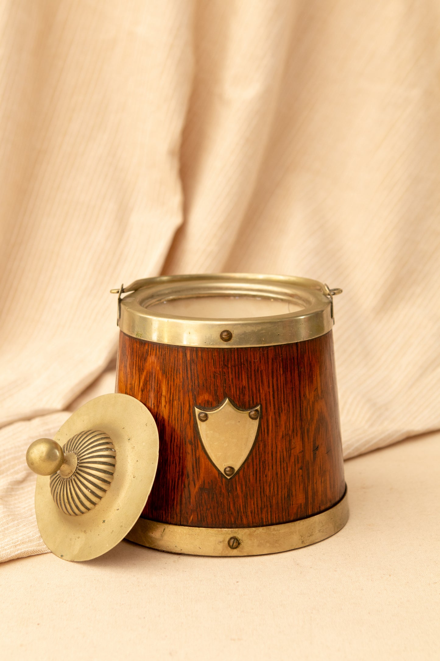 English Oak Biscuit Barrel