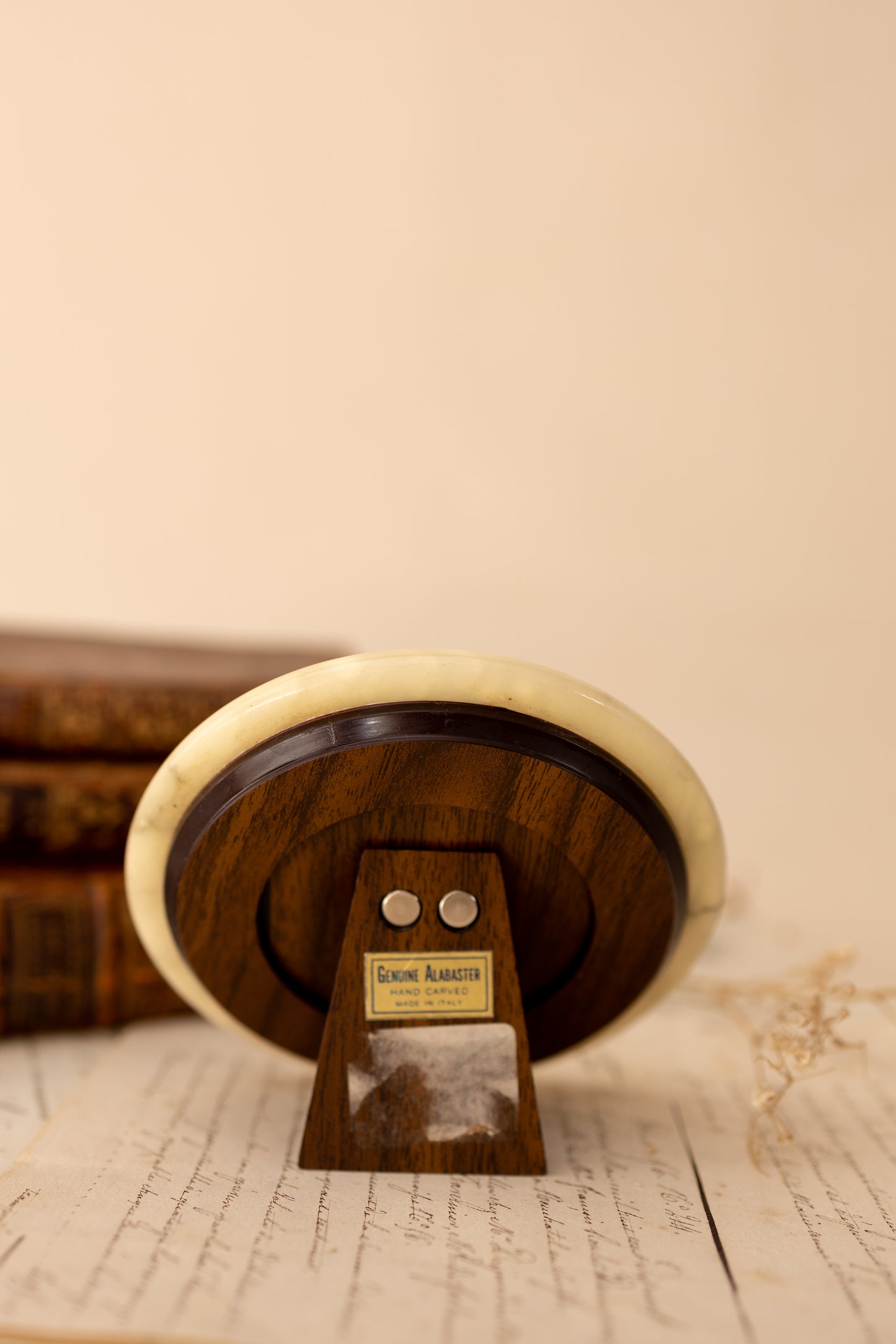 Round Alabaster Picture Frame