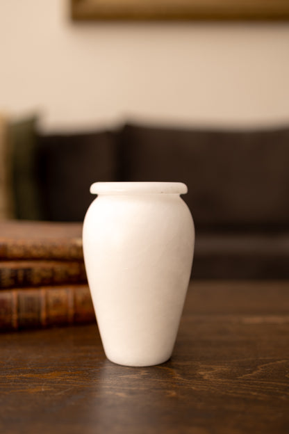 Pure White Alabaster Vase