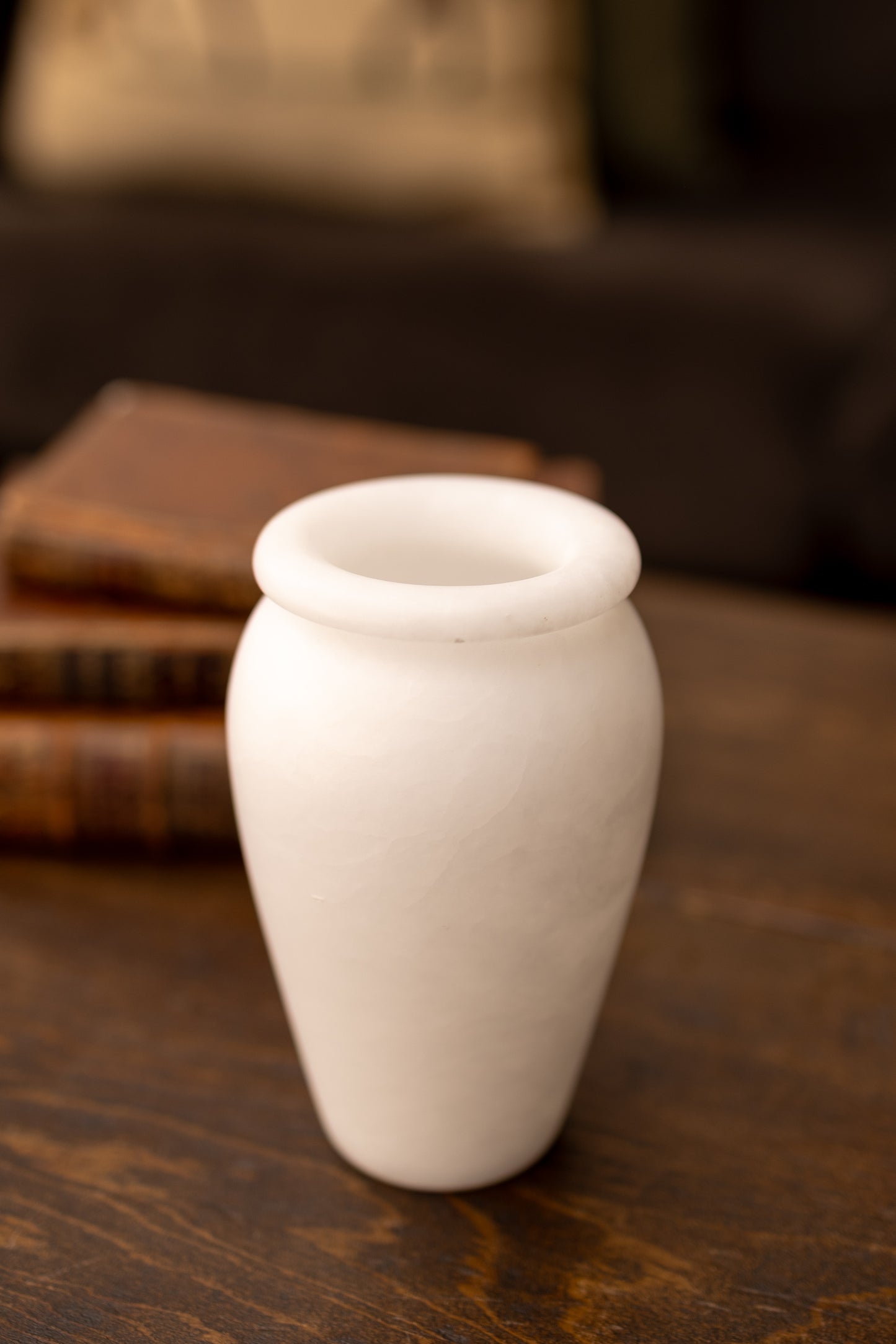Pure White Alabaster Vase