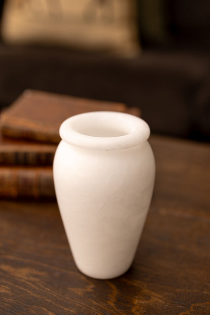 Pure White Alabaster Vase
