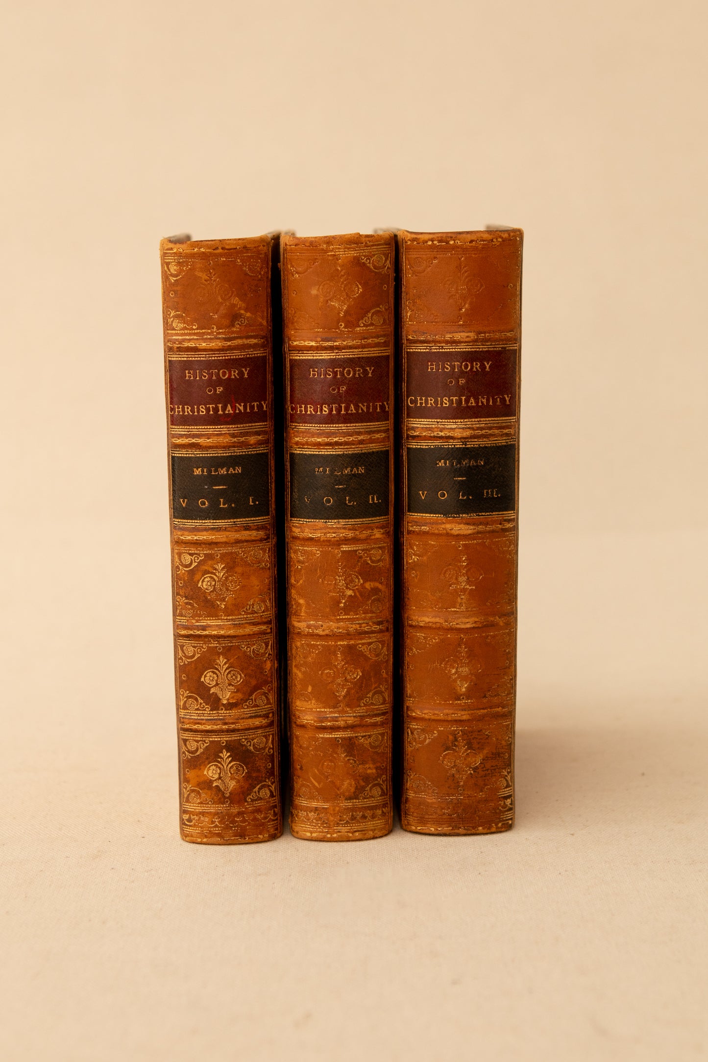 Set of Three Leather-Bound Books – The History of Christianity (1884)