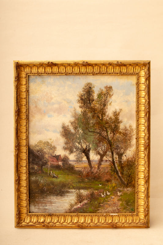Landscape Oil Painting w/ Ducks