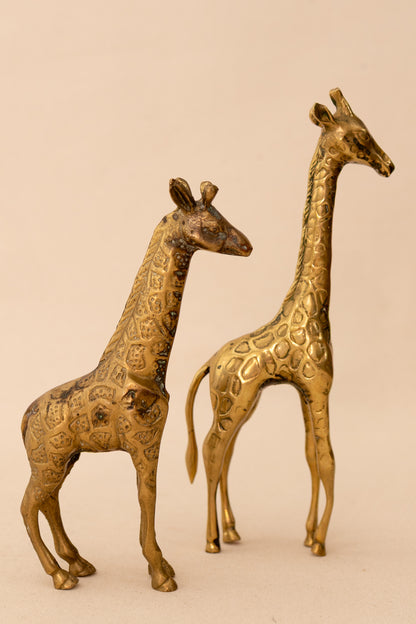 Pair of Brass Giraffes