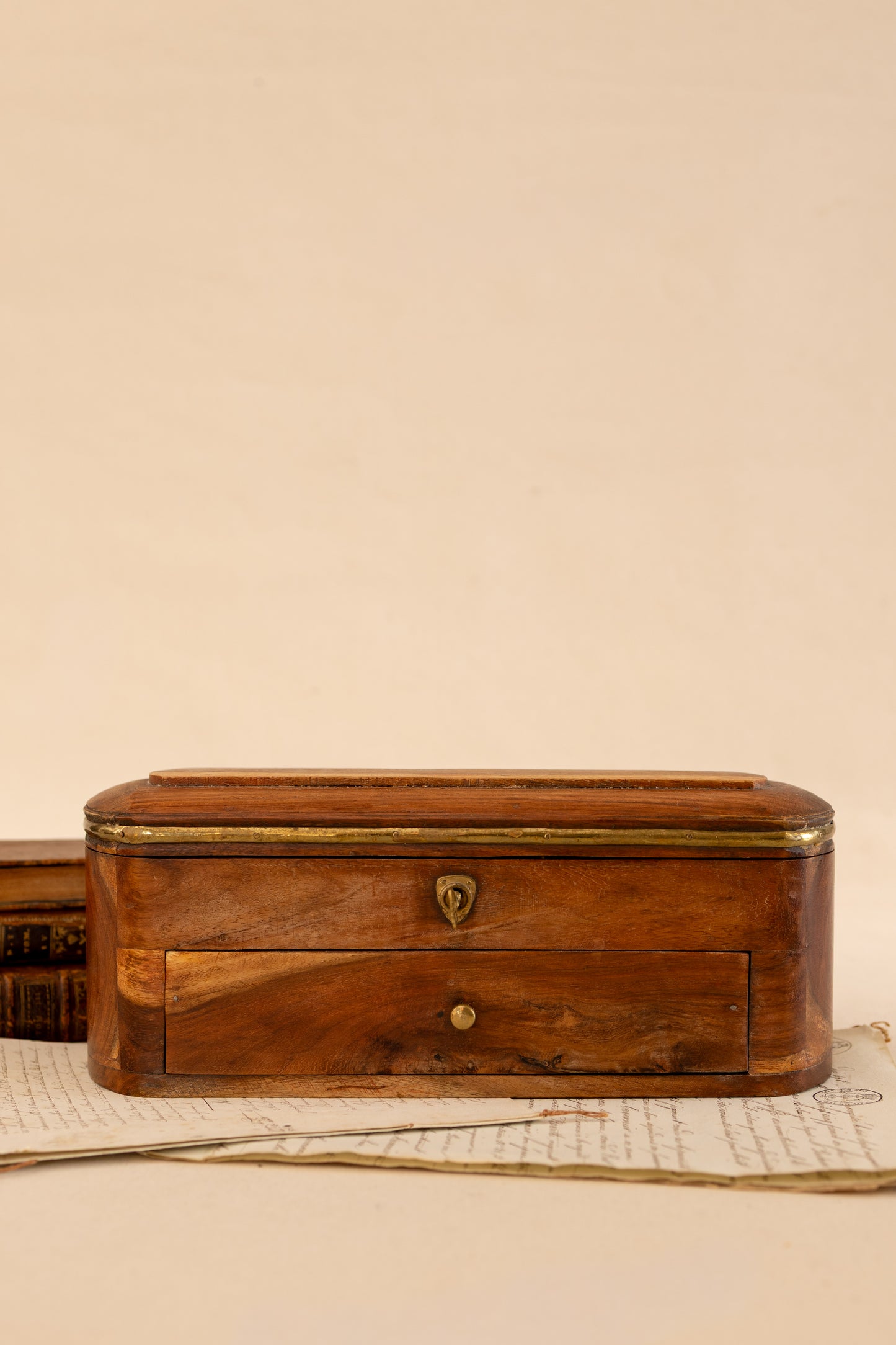 Antique Pencil Box W/ Working Key