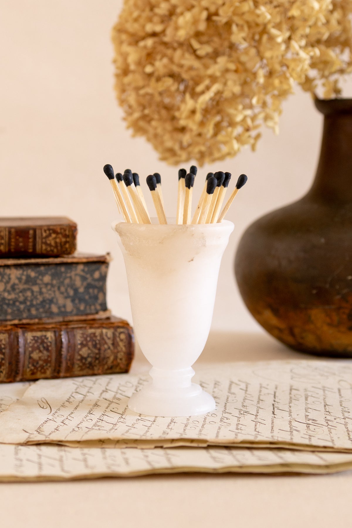 Alabaster Matchstick Holder