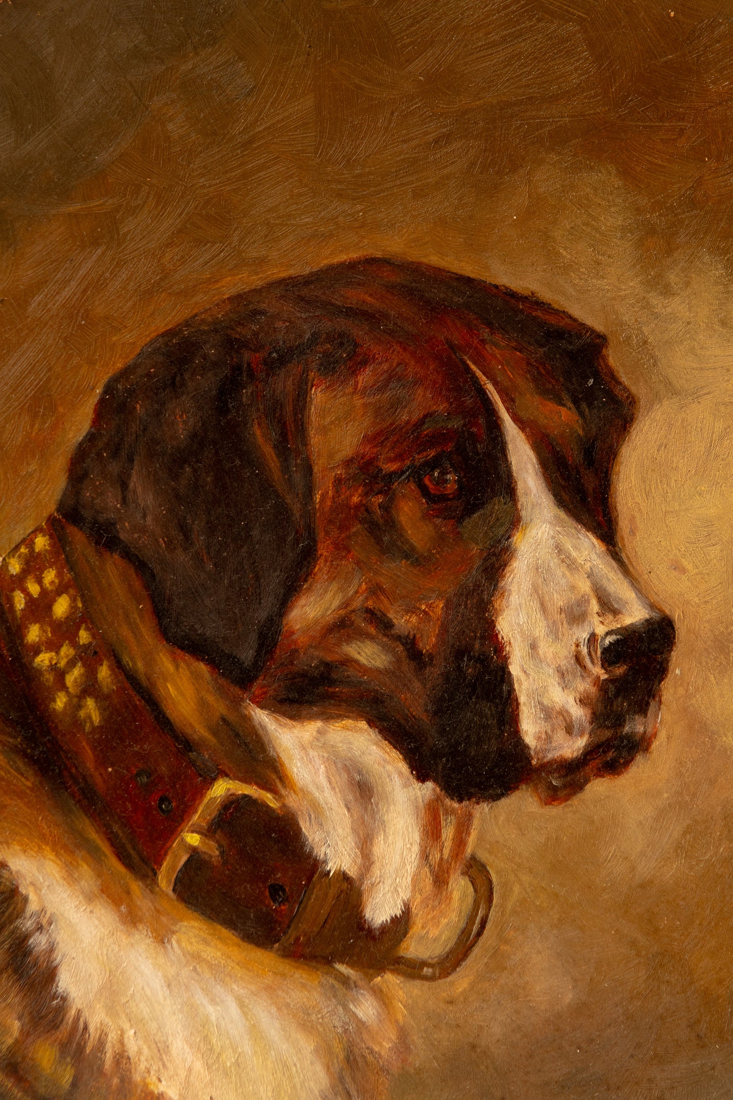 Dog Portrait Oil on Concave Board