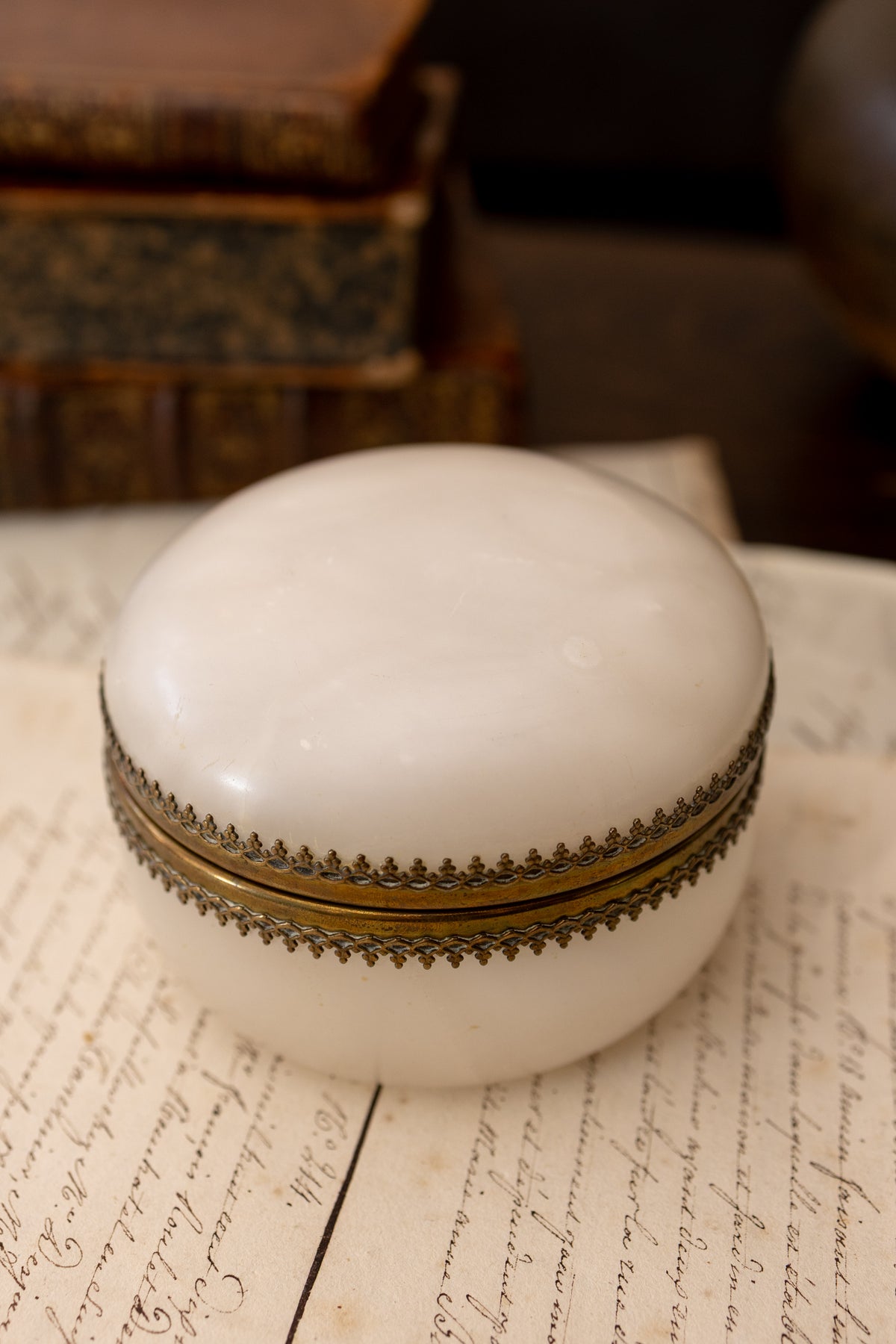Round Alabaster Box