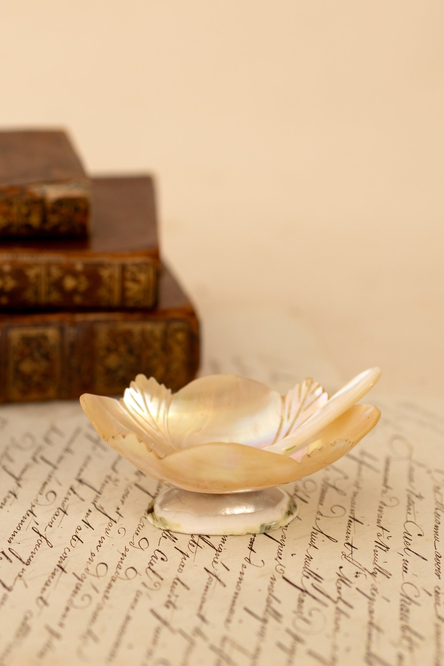 Mother of Pearl Serving Dish with Spoon