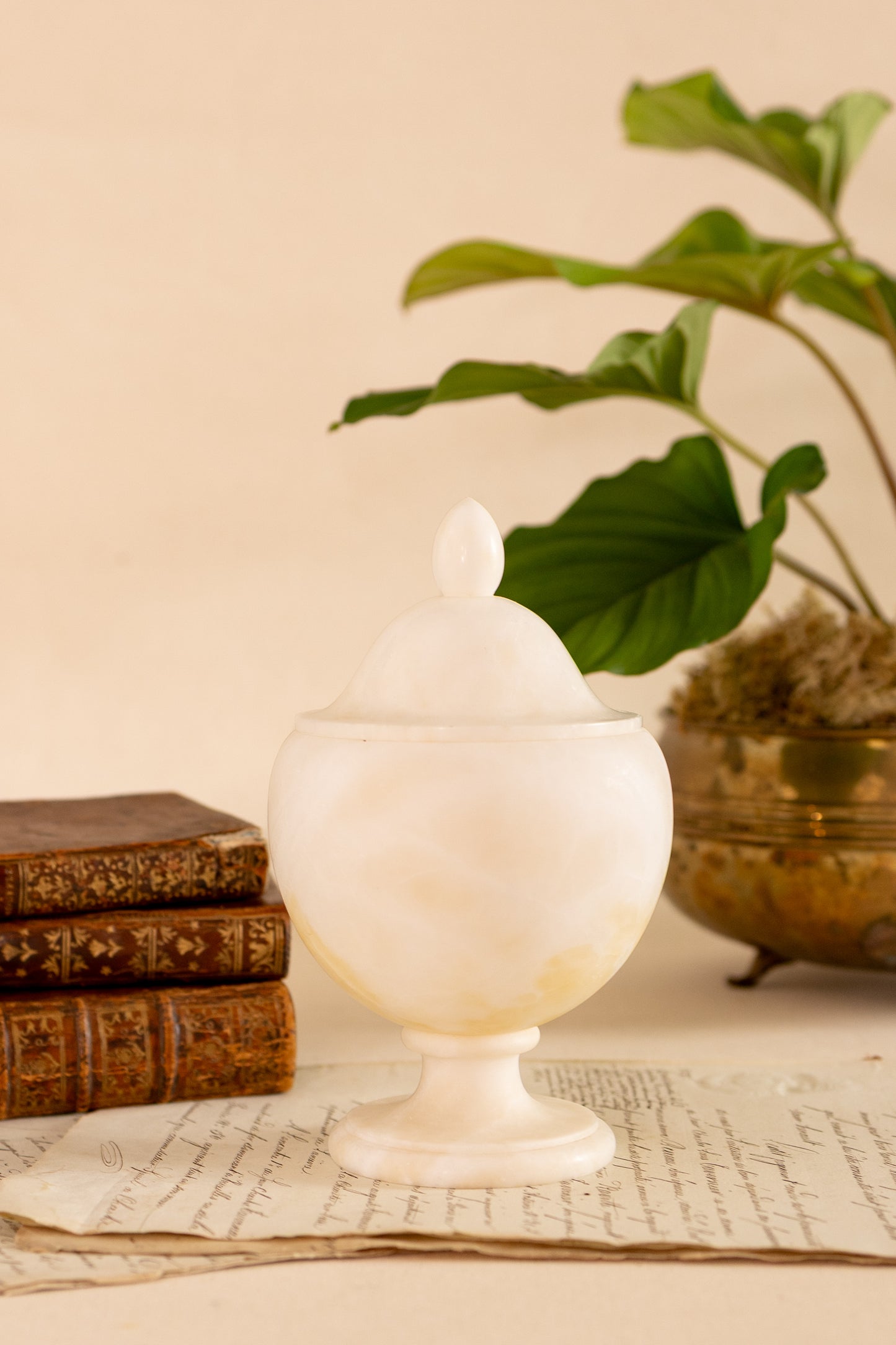 Alabaster Lidded Dish