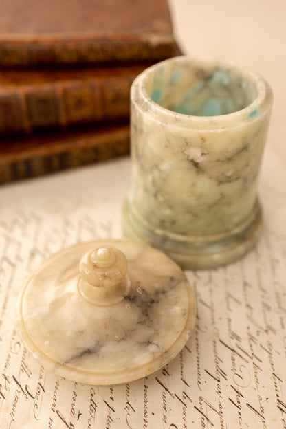 Alabaster Lidded Canister