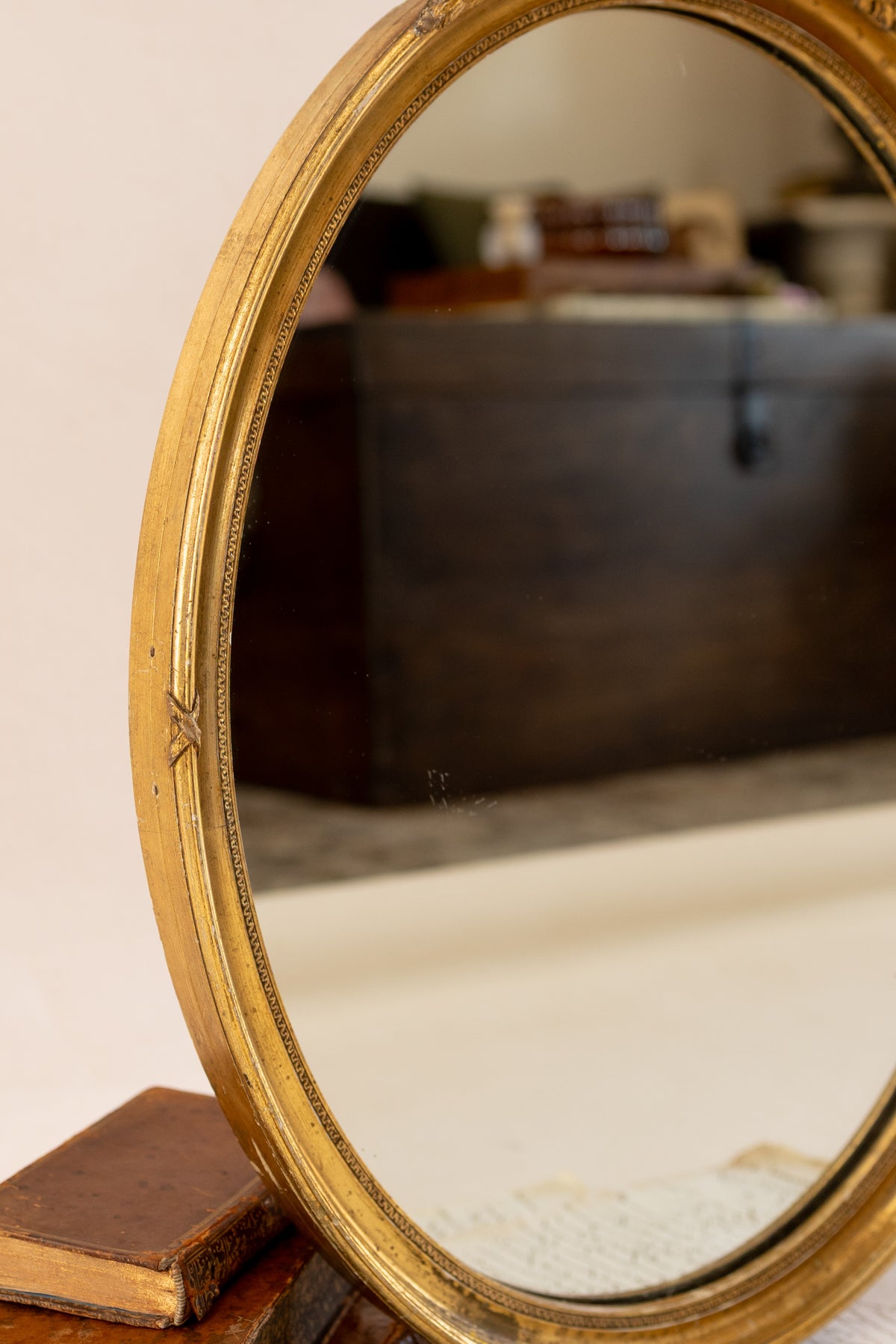 Antique French Gilt Oval Mirror