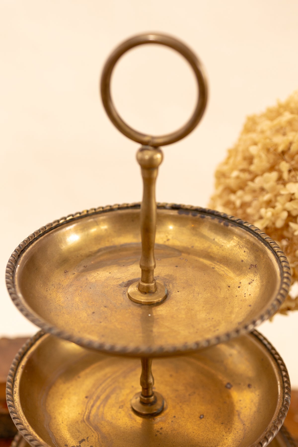 Three Tiered Brass Serving Tray