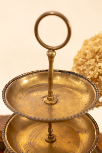 Three Tiered Brass Serving Tray