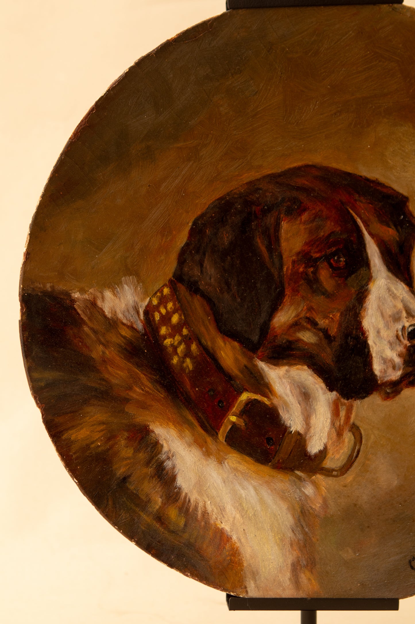 Dog Portrait Oil on Concave Board