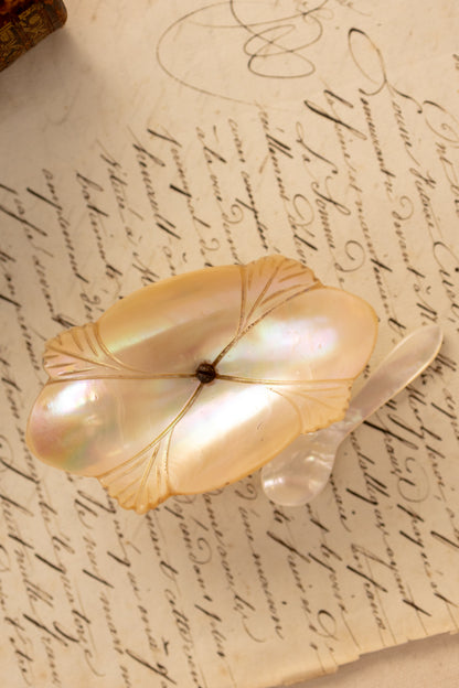 Mother of Pearl Serving Dish with Spoon