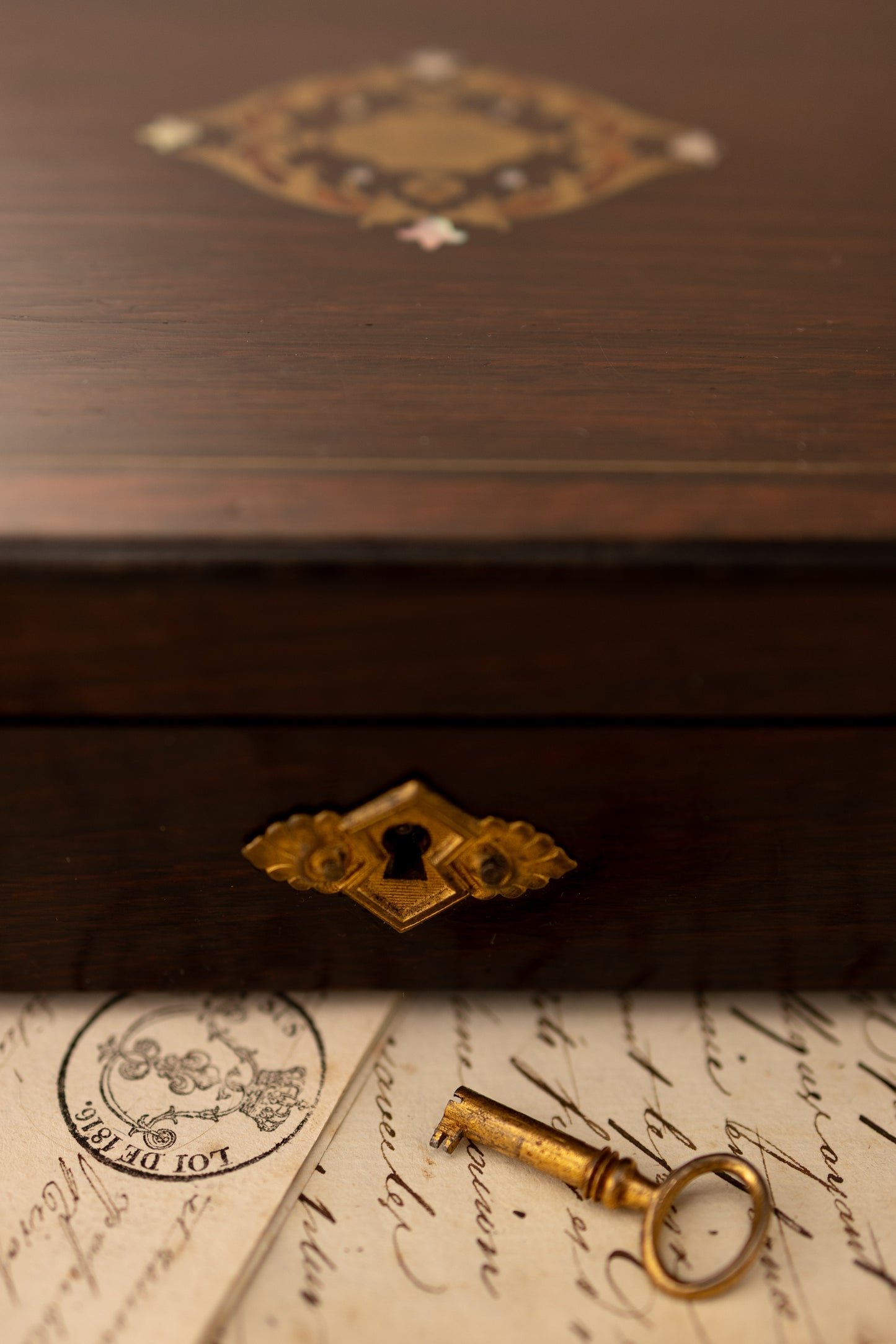 Napoleon III Inlaid Box with Working Key
