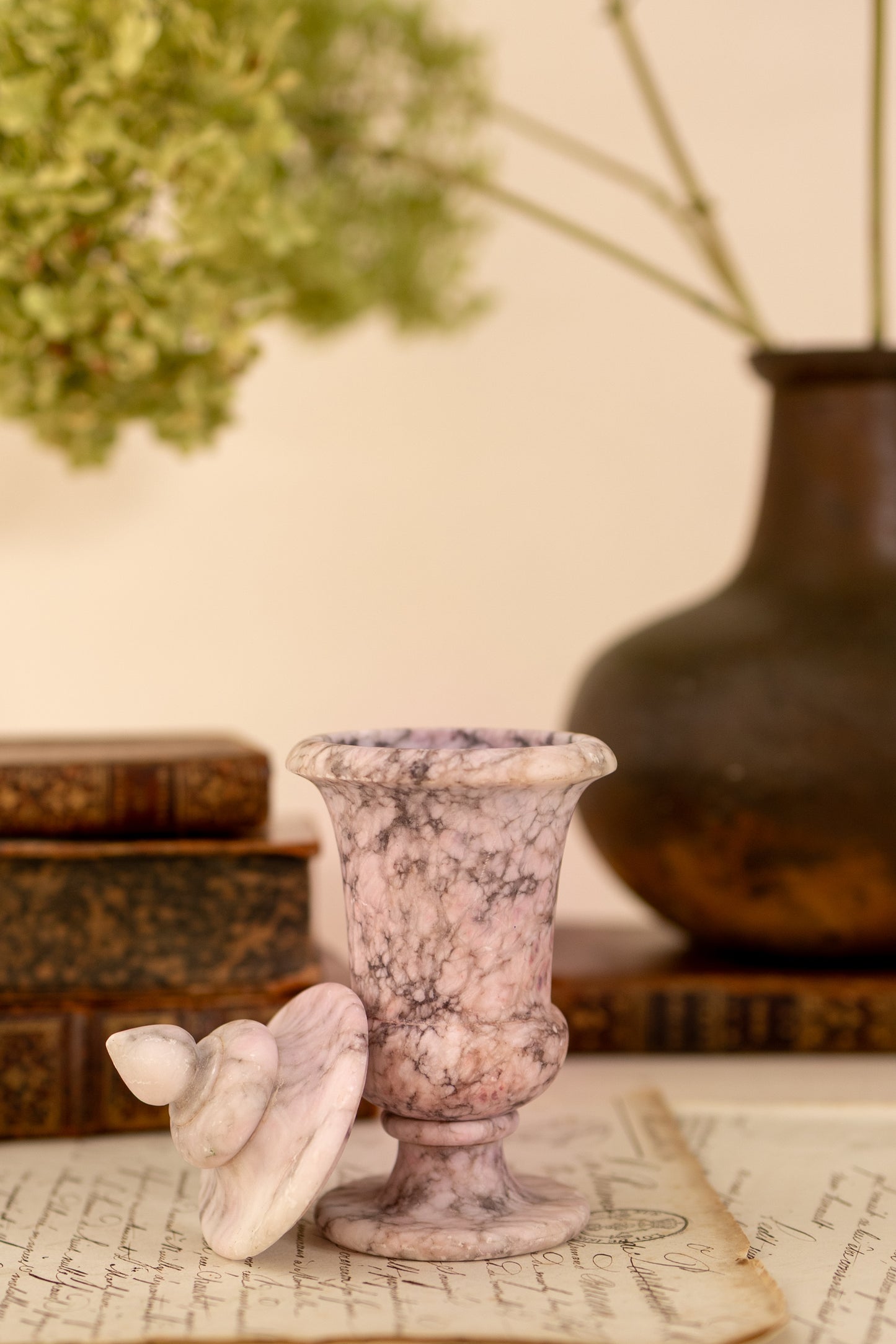 Pink & Purple Alabaster Lidded Jar