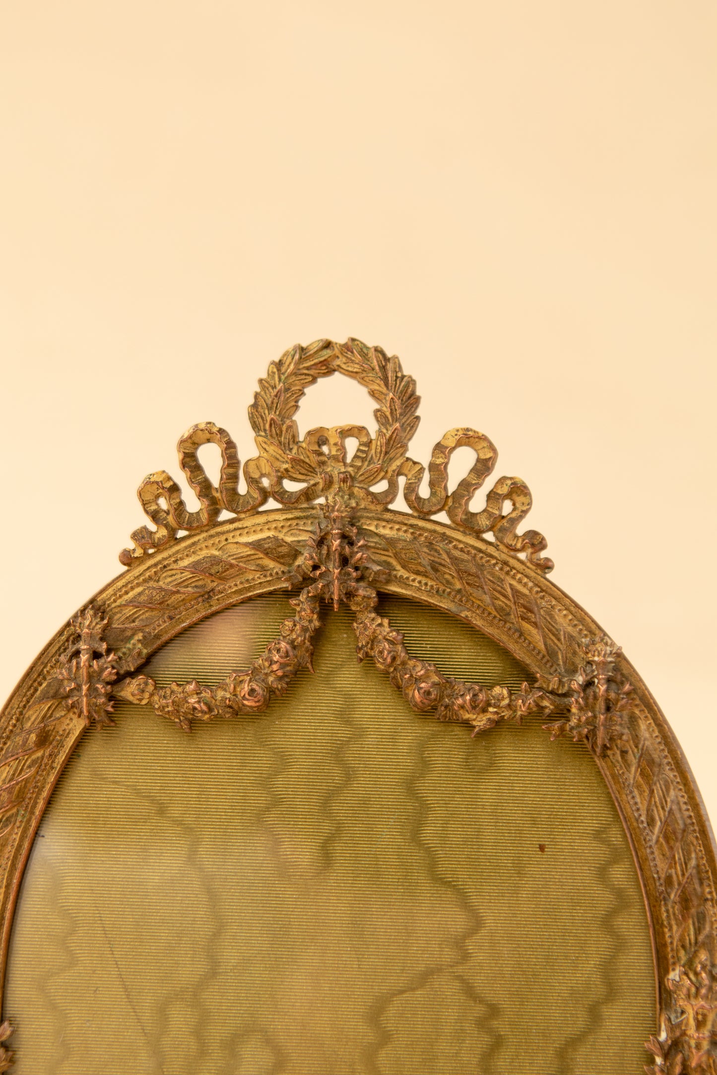 Antique French Bronze Oval Frame