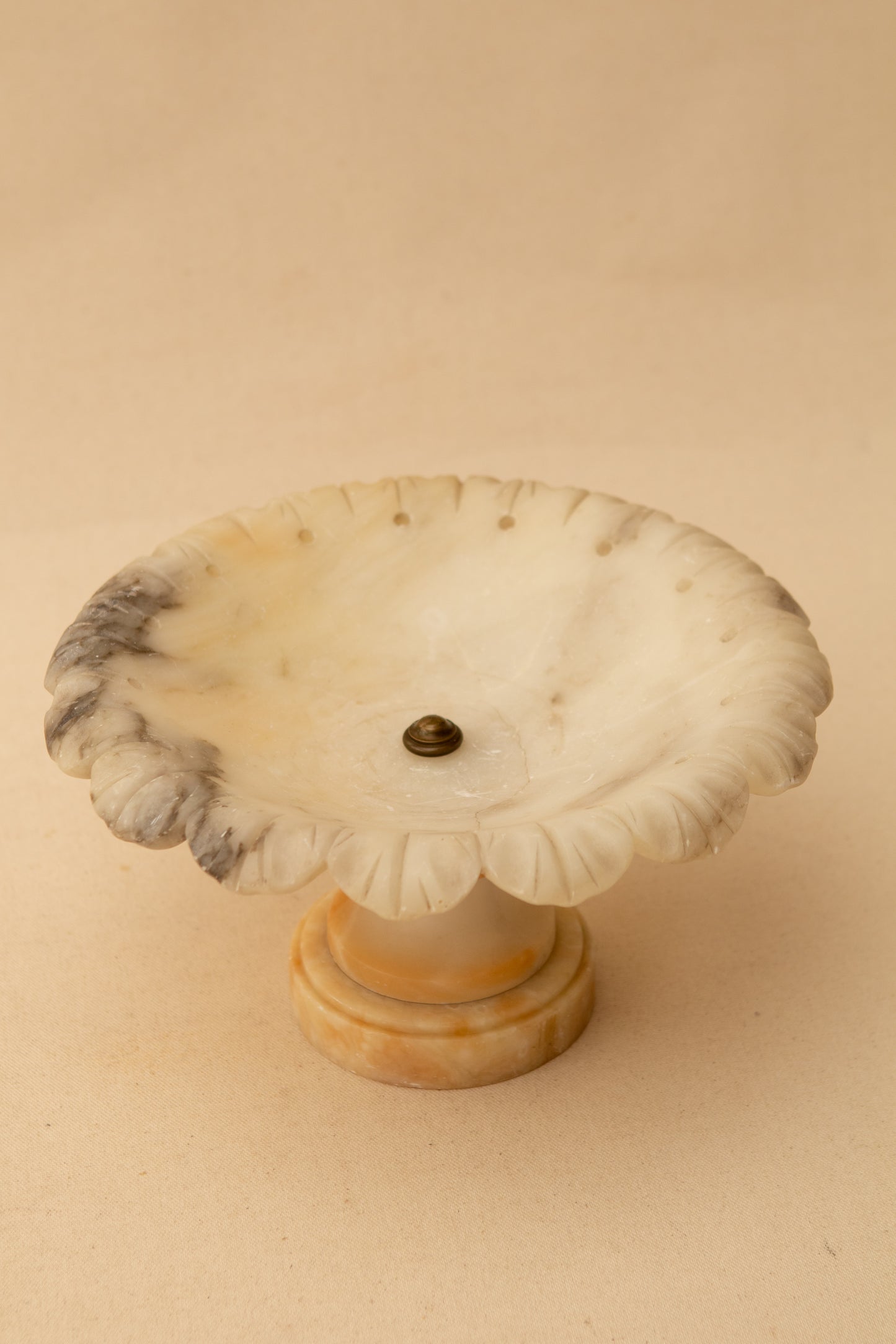 Scalloped Alabaster Compote