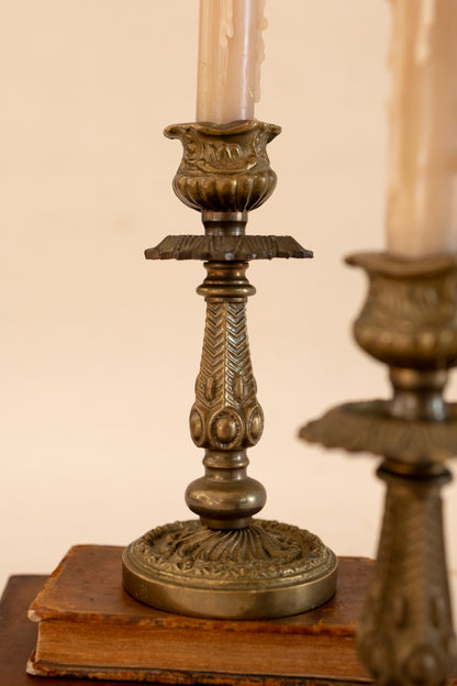 Pair of Italian Brass Candlestick Holders