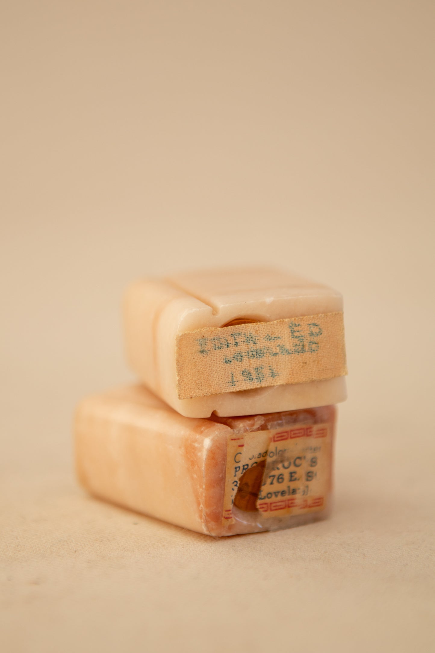 Alabaster Pink Book Shaped Salt and Pepper Shakers