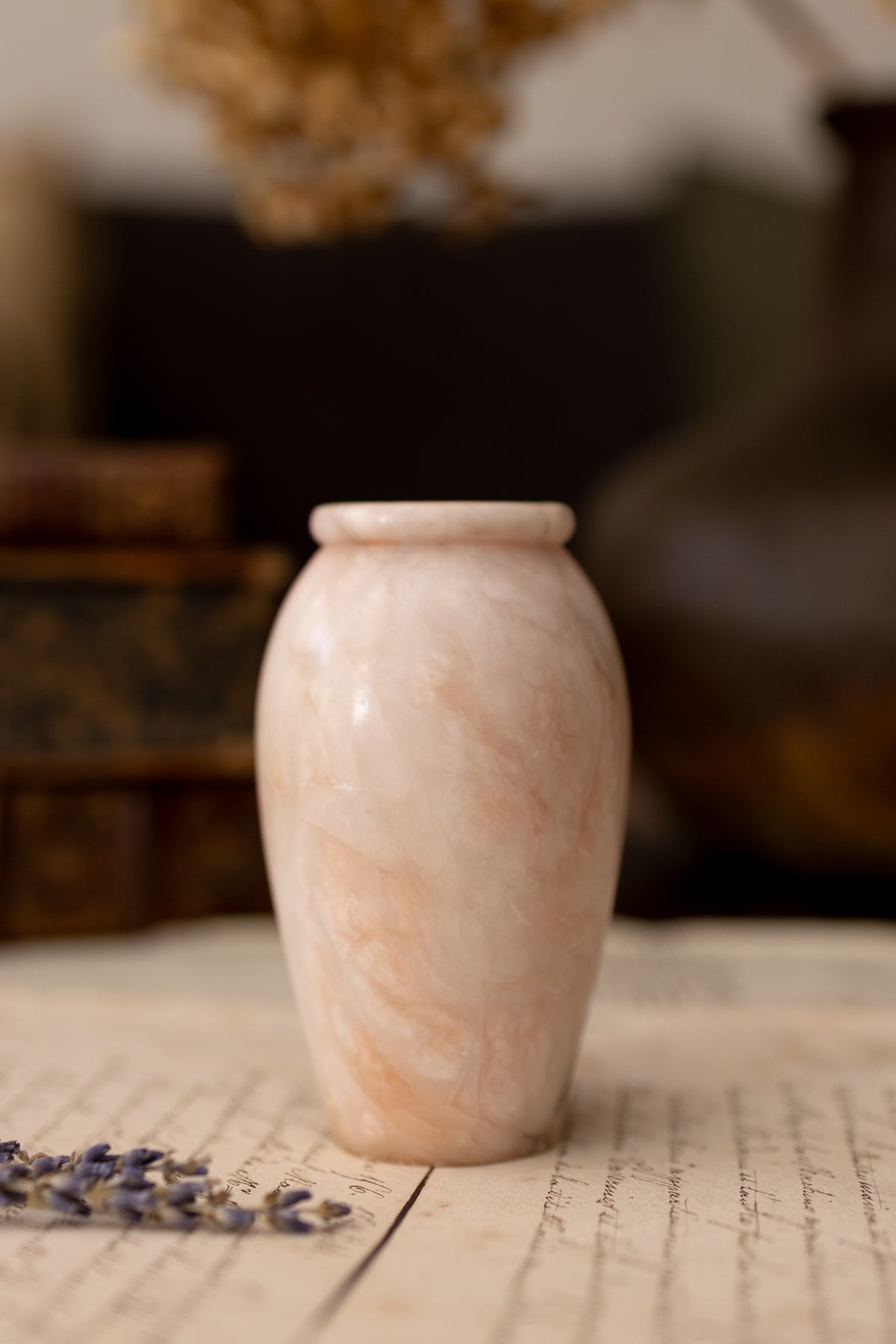 Pink Alabaster Bud Vase