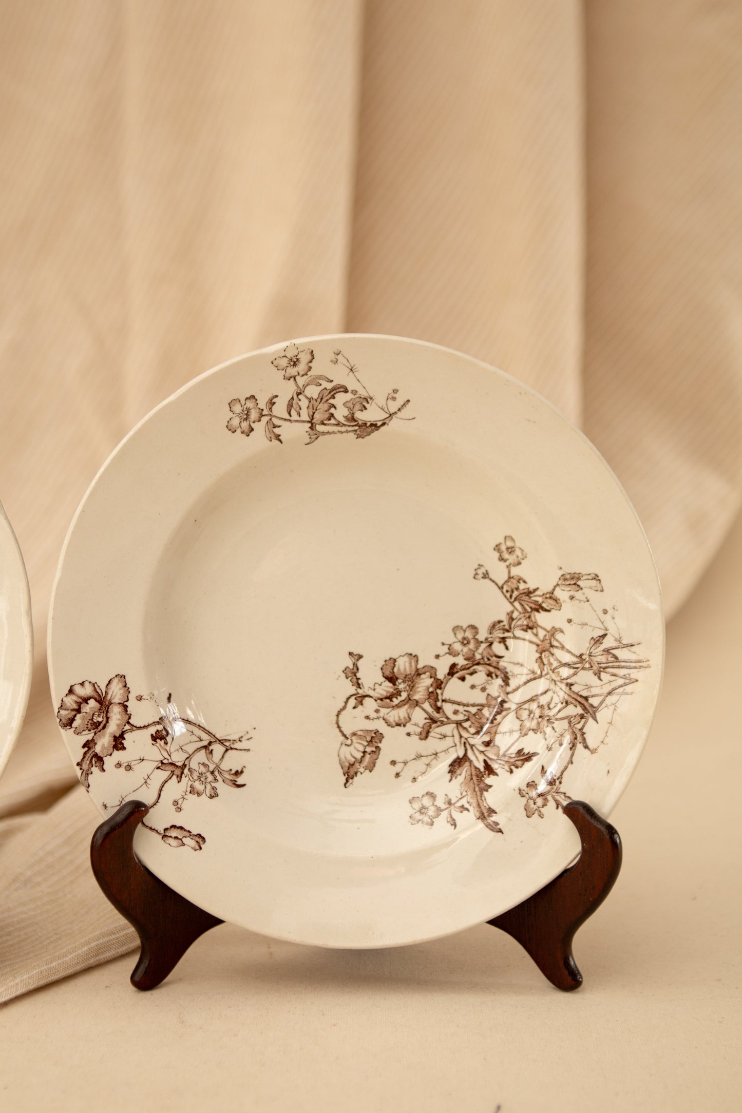 Set of Two Brown Transferware Bowls