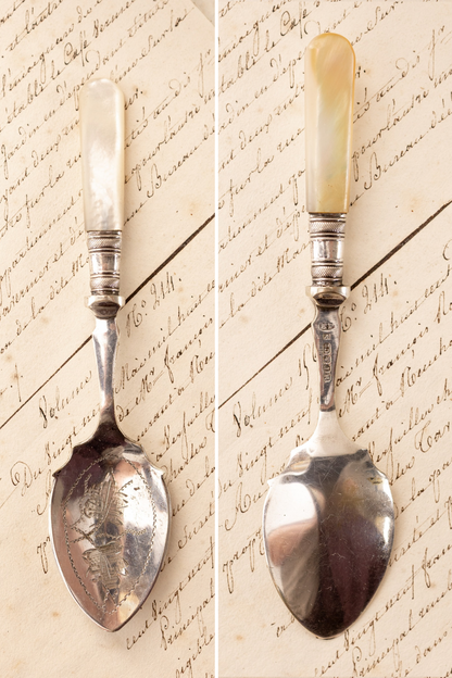 Antique Mother-of-Pearl Handle Spoons (Sold Individually)