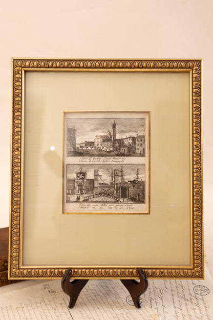 Set of Six Framed Venetian Architectural Engravings