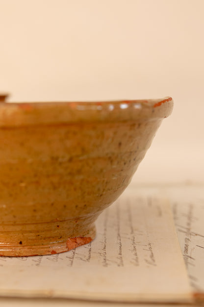Green Glaze Studio Pottery Bowl