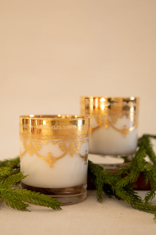 Gold Embellished Swag Tumbler Candle