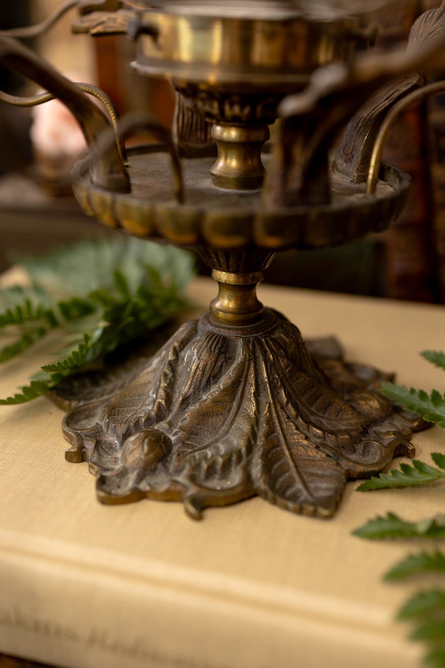 Figural Metal & Glass Centerpiece Bowl