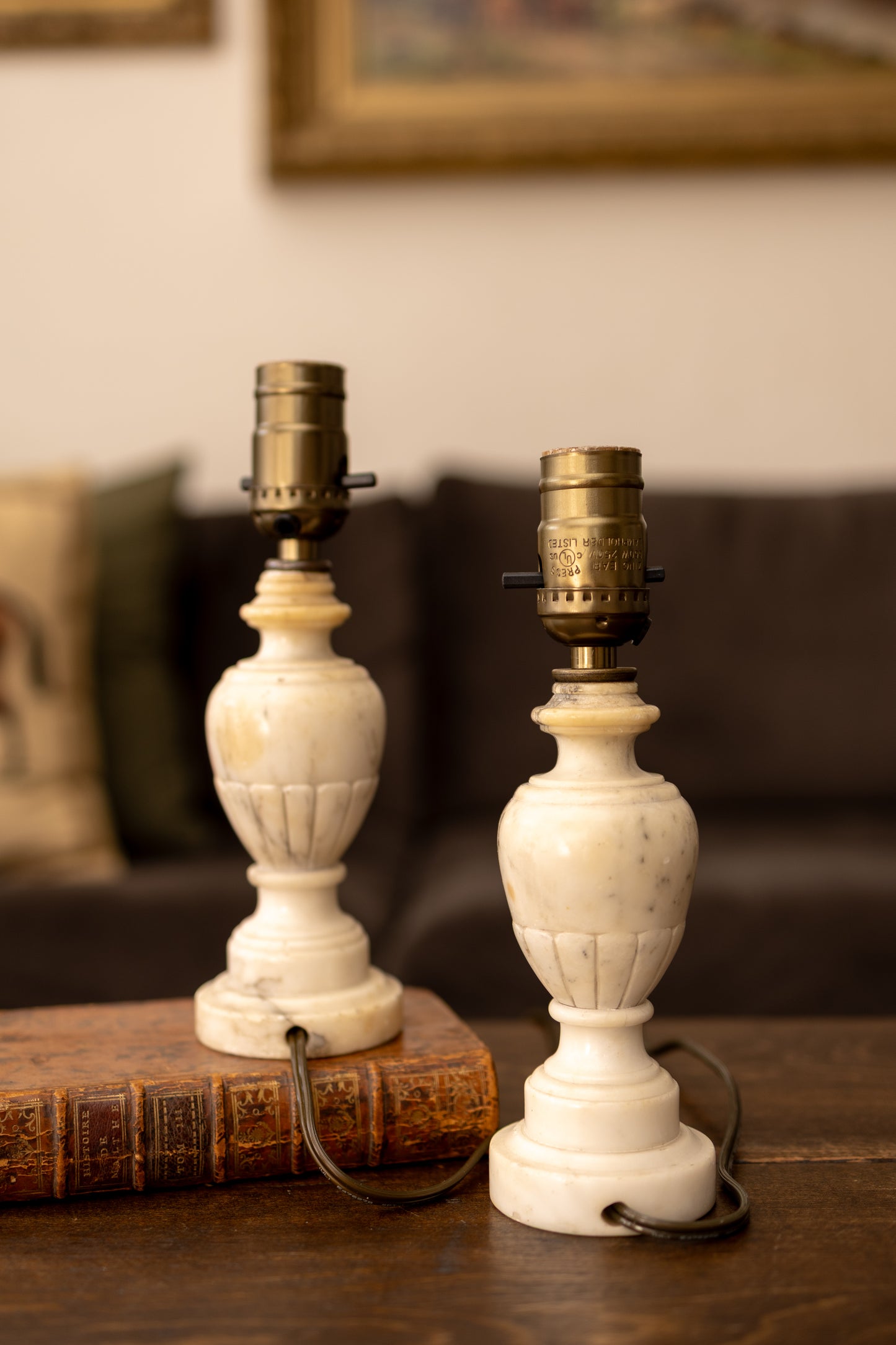 Pair of Mini Alabaster Lamps