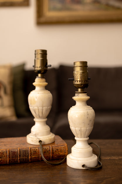 Pair of Mini Alabaster Lamps