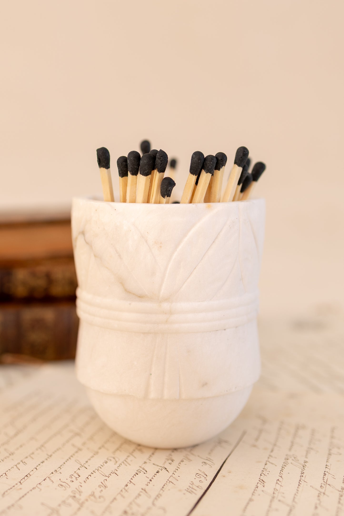 Alabaster Match Holder