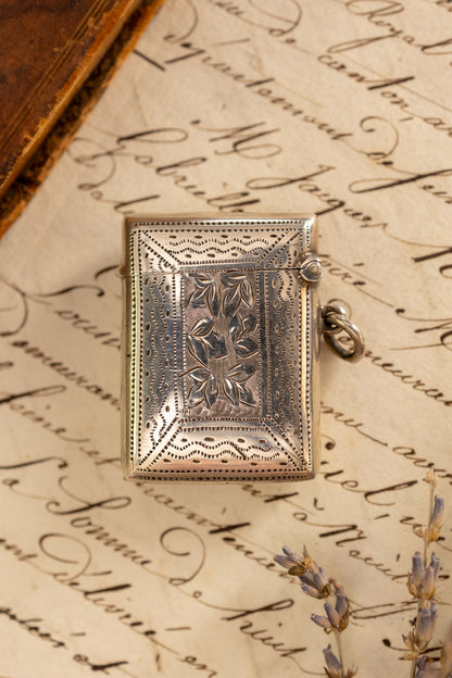 Antique English Silver Match Safe/Vesta Case