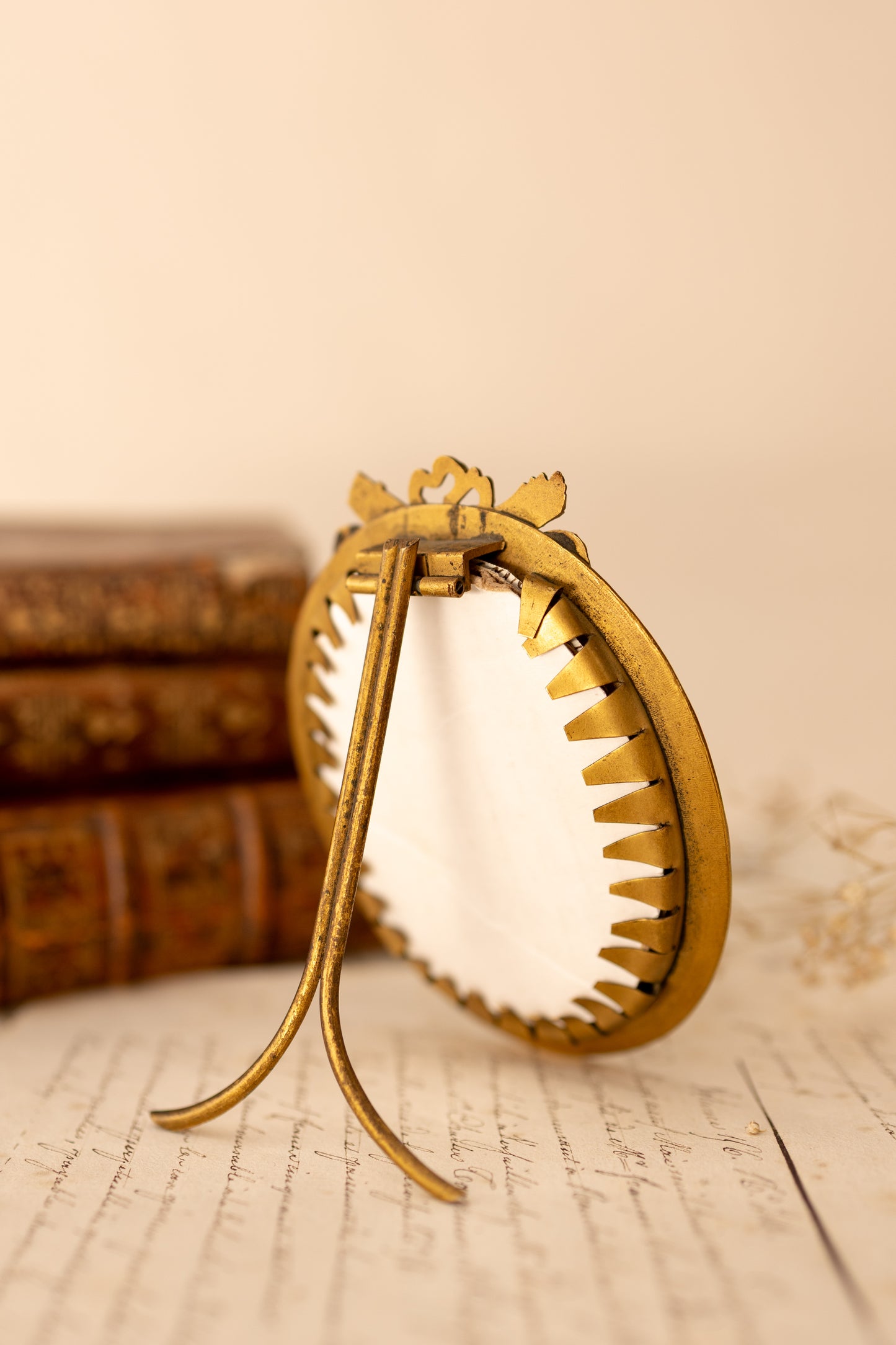 French Brass Oval Frame